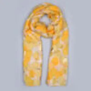 10285 - Yellow Circle Print Scarf - Zelly