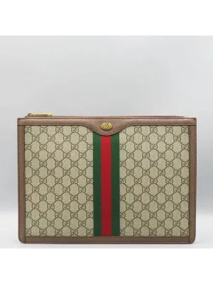 523359 GG Logo PVC Supreme Portfolio Ophidia Clutch