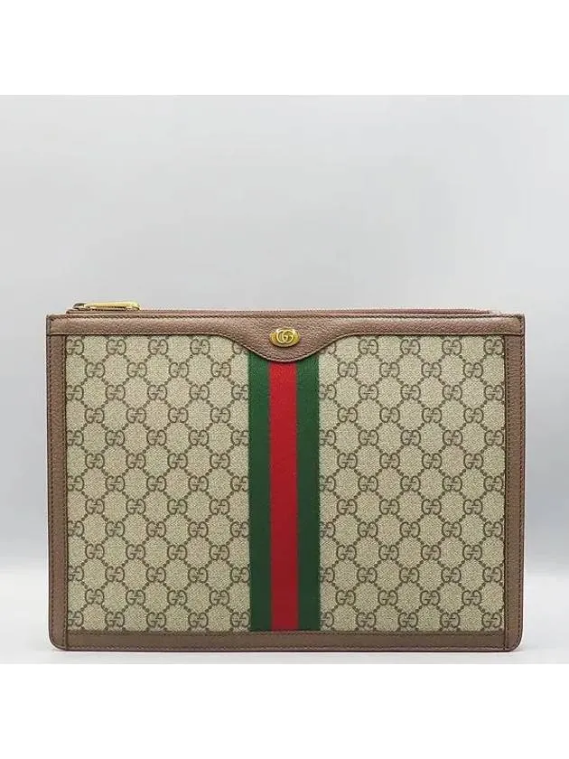 523359 GG Logo PVC Supreme Portfolio Ophidia Clutch