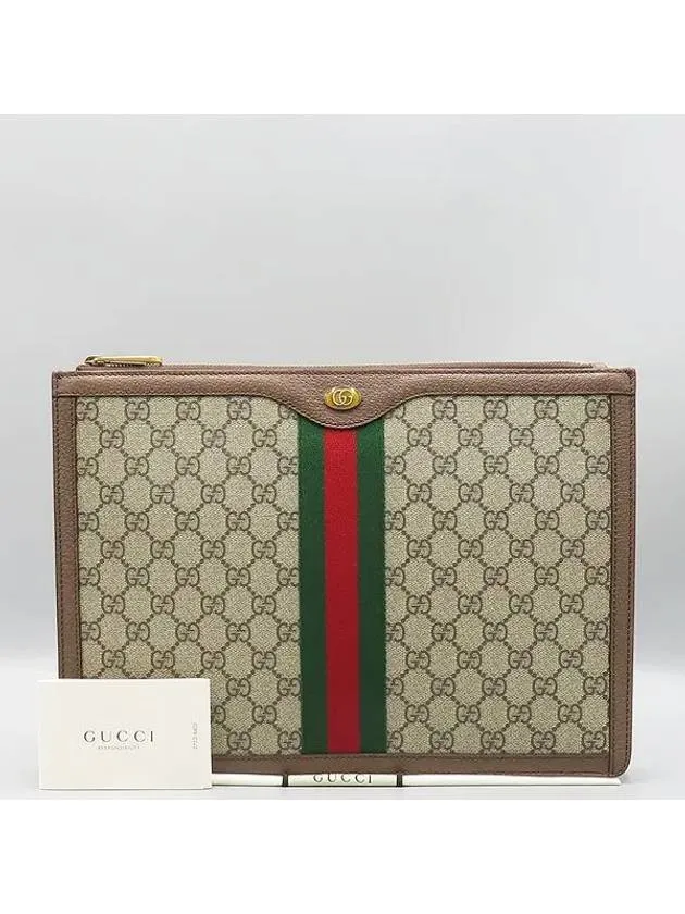 523359 GG Logo PVC Supreme Portfolio Ophidia Clutch
