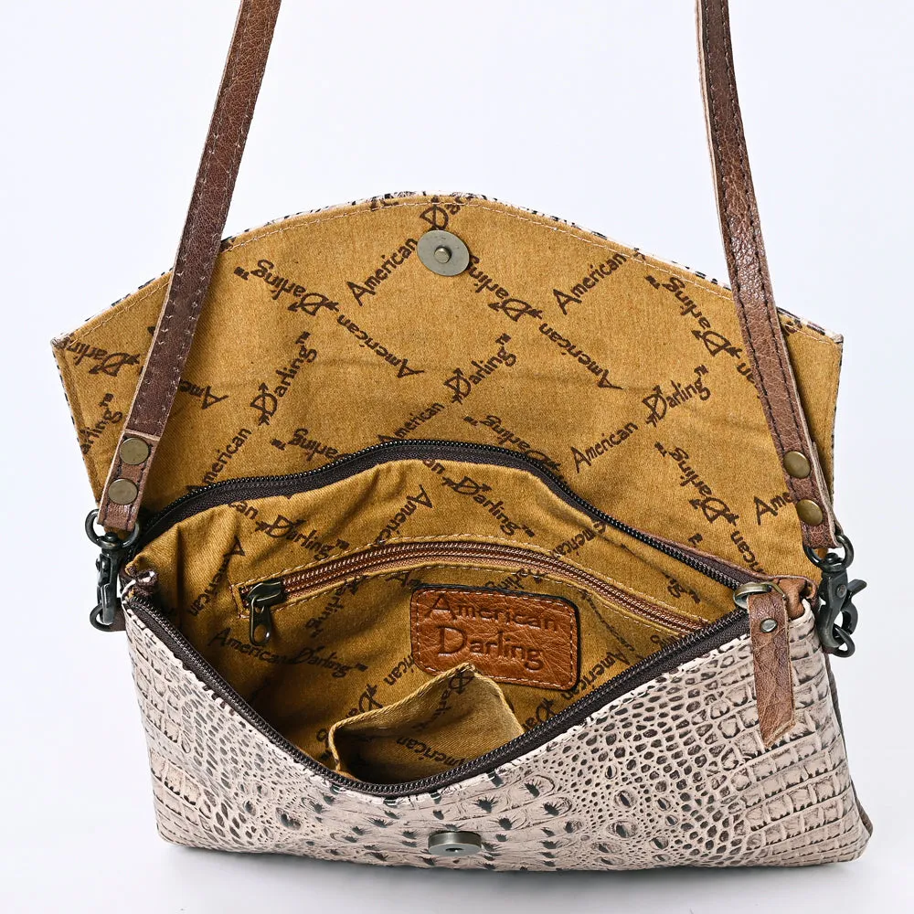 ADBGS178BI American Darling Crocodile Embossed Genuine Leather Women Bag Western Handbag Purse