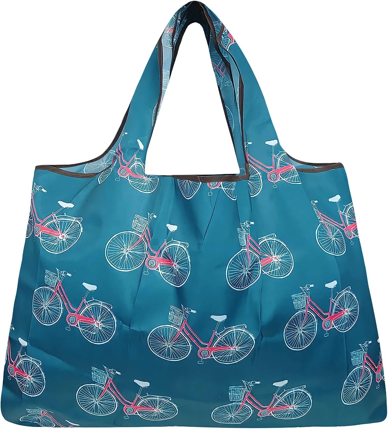 allydrew Large Foldable Tote Nylon Reusable Grocery Bag, Set of 2