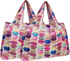 allydrew Large Foldable Tote Nylon Reusable Grocery Bag, Set of 2