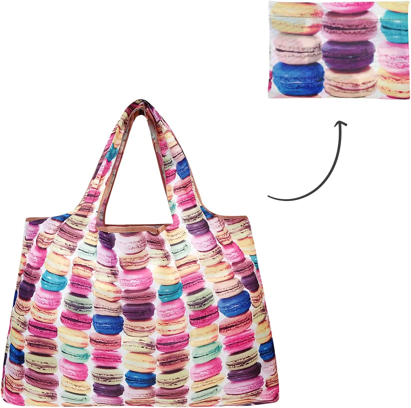 allydrew Large Foldable Tote Nylon Reusable Grocery Bag, Set of 2
