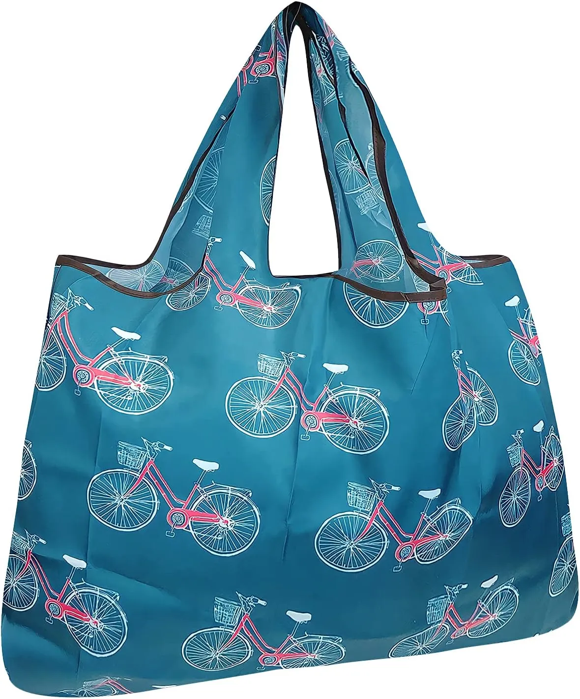 allydrew Large Foldable Tote Nylon Reusable Grocery Bag, Set of 2