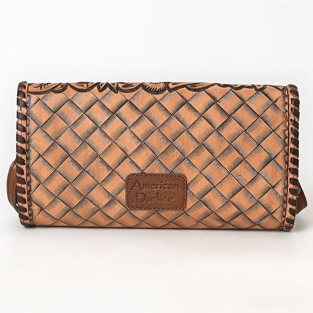 American Darling ADBG395BR Envelope Hand Tooled Genuine Leather Women Bag Western Handbag Purse