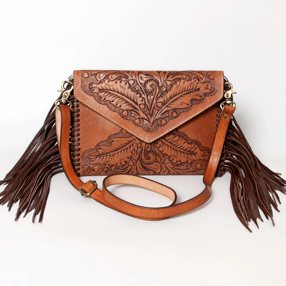 American Darling ADBG480 Envelope Hand Tooled Genuine Leather Women Bag Western Handbag Purse