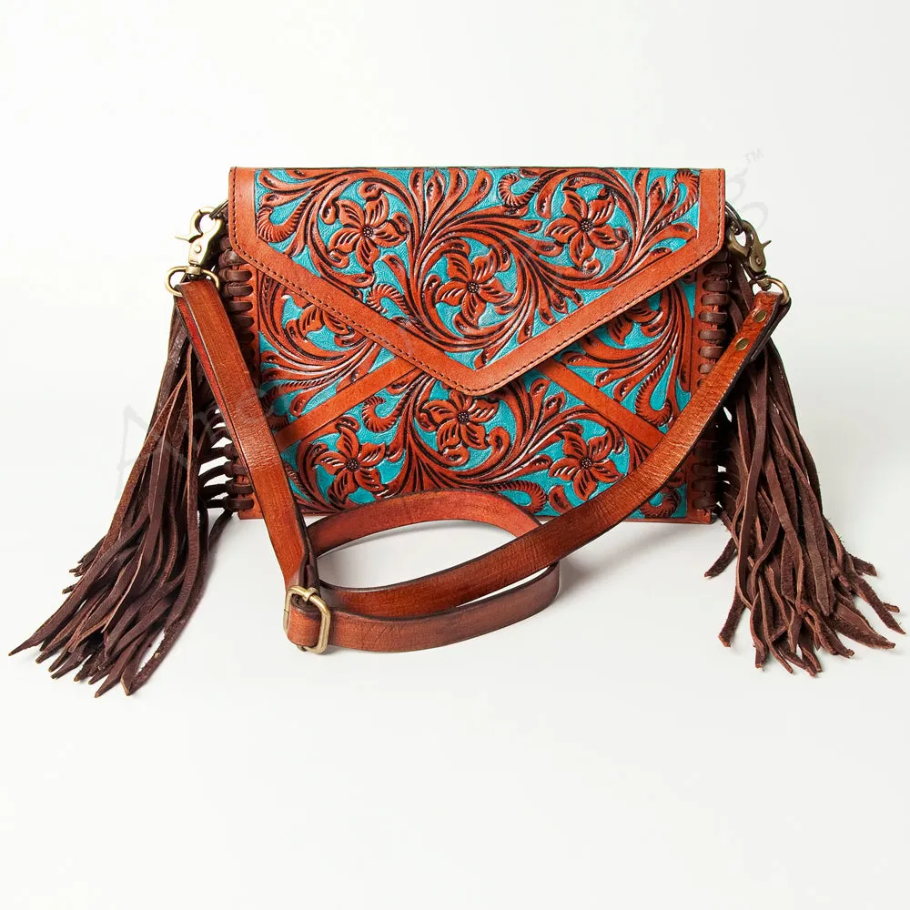 American Darling ADBGK106 Envelope Hand Tooled Genuine Leather Women Bag Western Handbag Purse