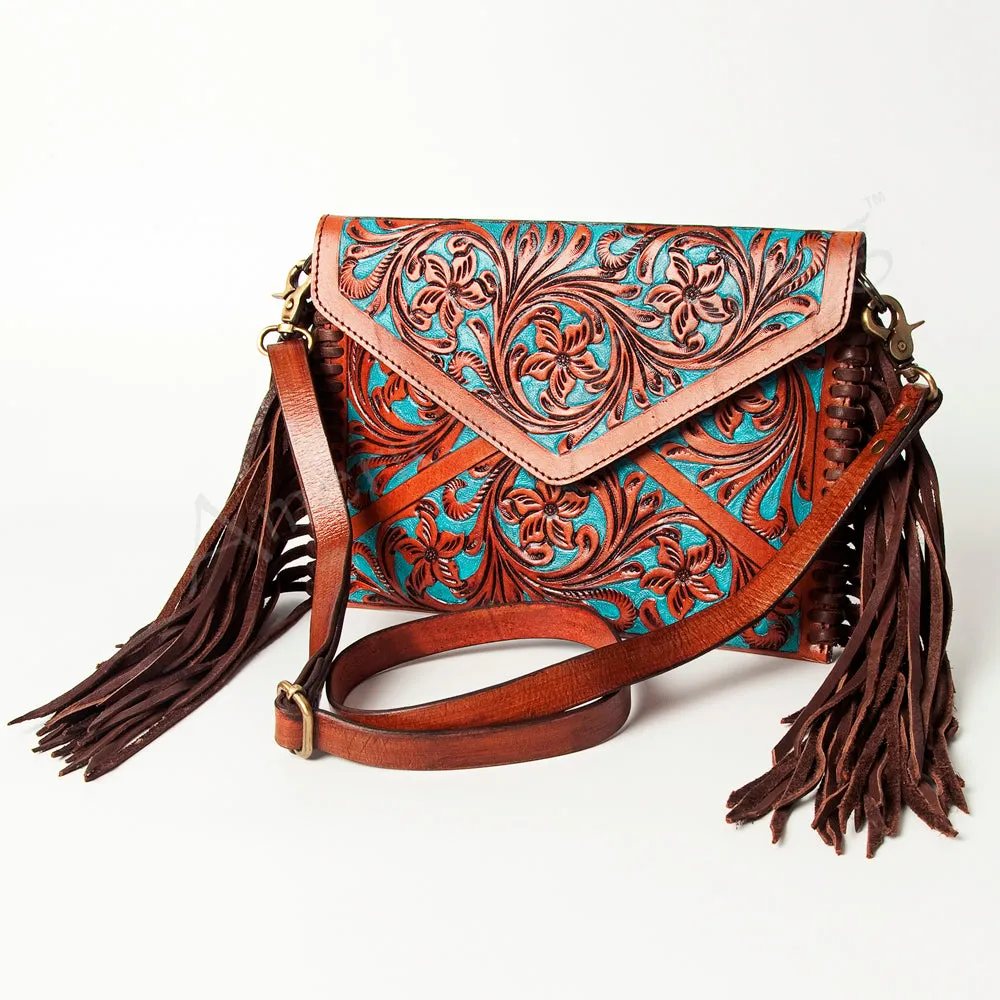 American Darling ADBGK106 Envelope Hand Tooled Genuine Leather Women Bag Western Handbag Purse