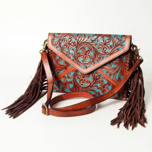 American Darling ADBGK106 Envelope Hand Tooled Genuine Leather Women Bag Western Handbag Purse