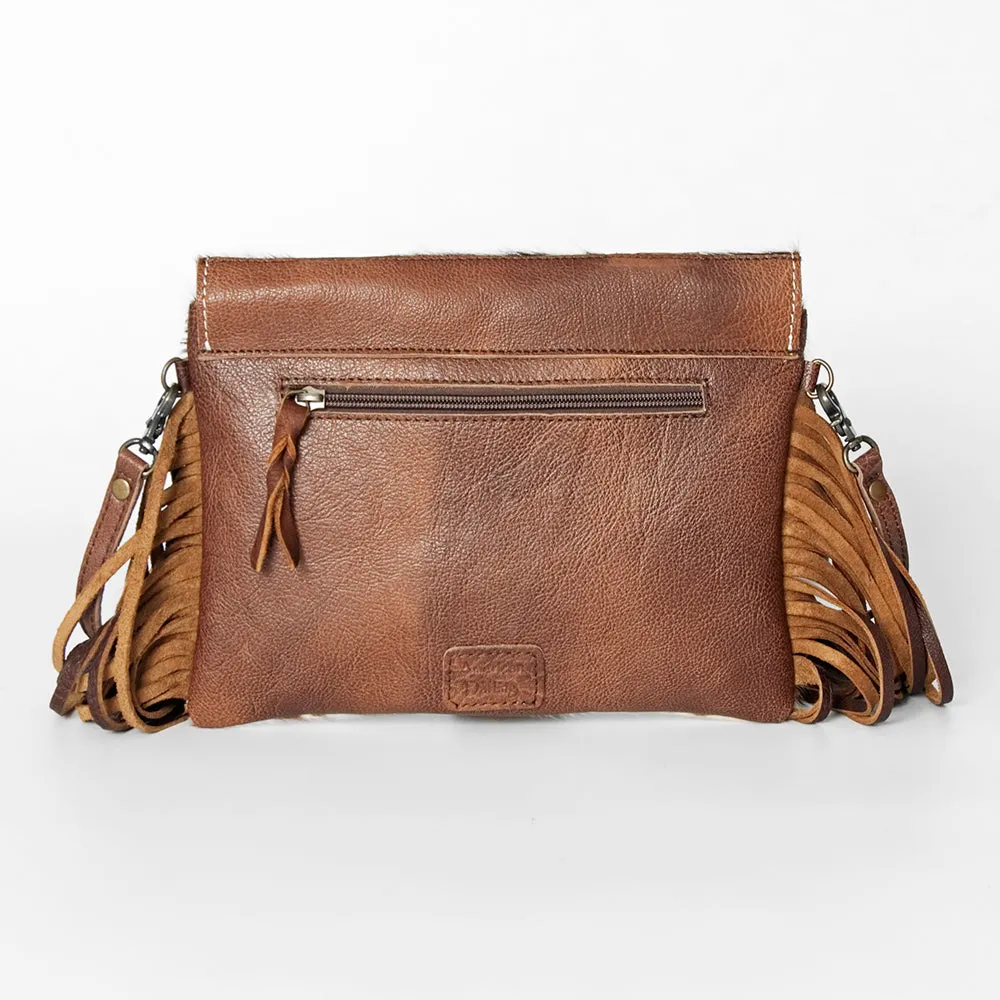 American Darling ADBGS178TB Envelope Hand Tooled Hair On Genuine Leather women bag western handbag purse