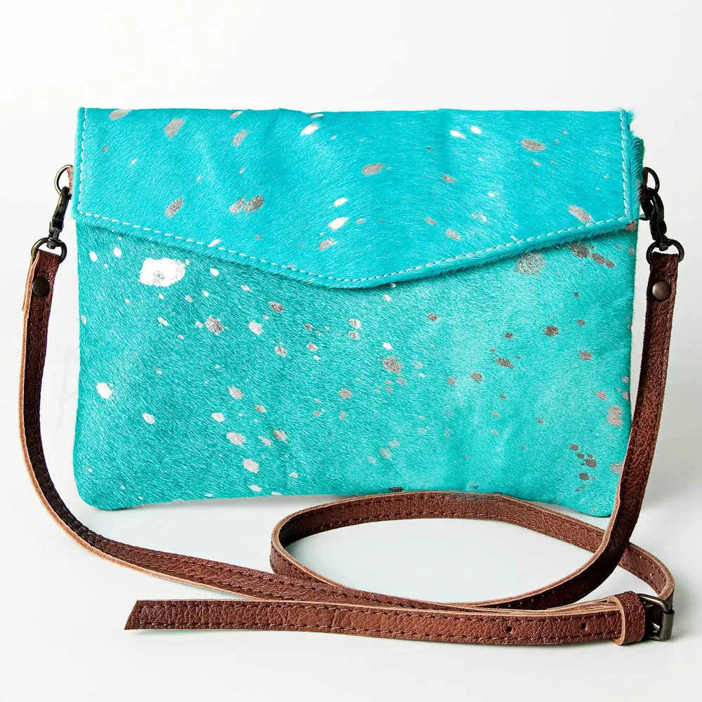 American Darling ADBGS178TRQ Envelope Hair On Genuine Leather Women Bag Western Handbag Purse