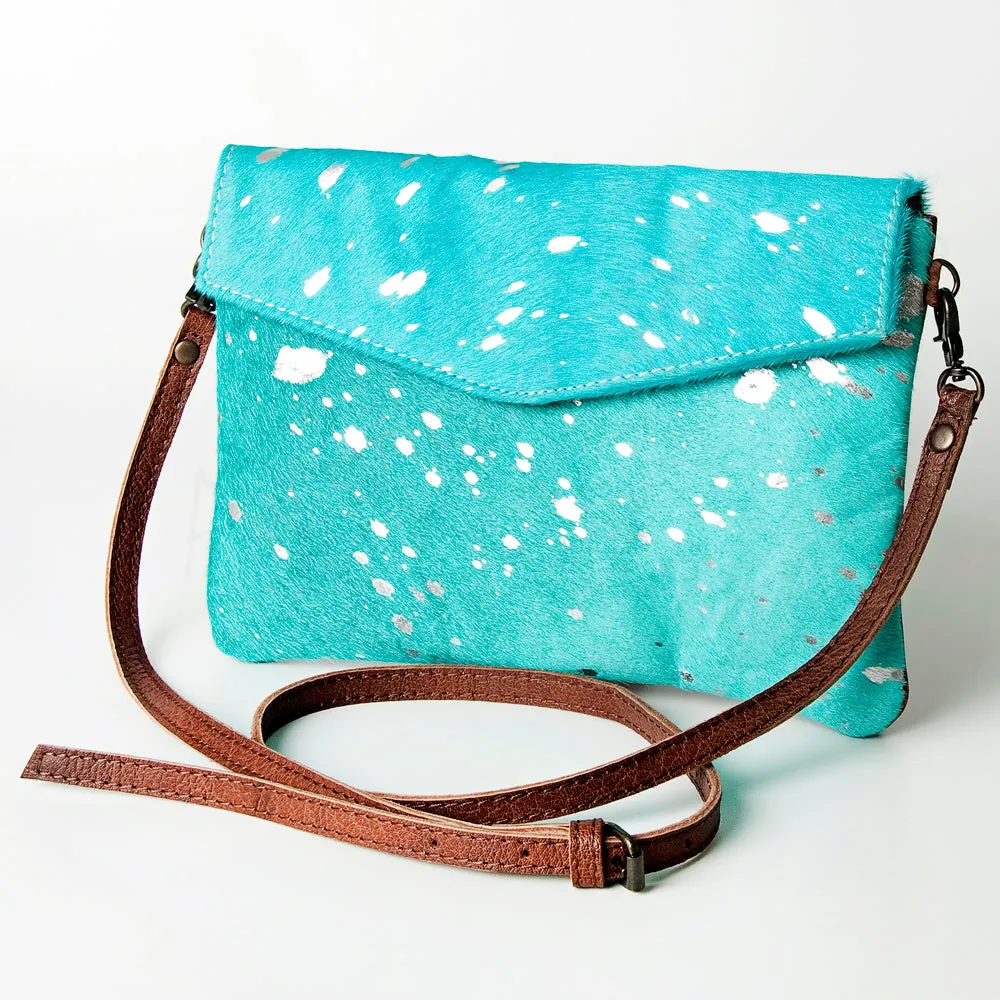 American Darling ADBGS178TRQ Envelope Hair On Genuine Leather Women Bag Western Handbag Purse