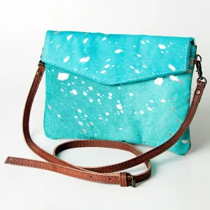 American Darling ADBGS178TRQ Envelope Hair On Genuine Leather Women Bag Western Handbag Purse