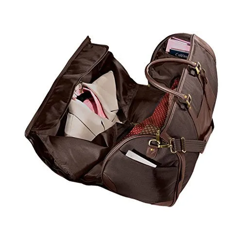 Andrew Philips Leather Nylon Metro Convertible Duffle/Garment Bag In Brown
