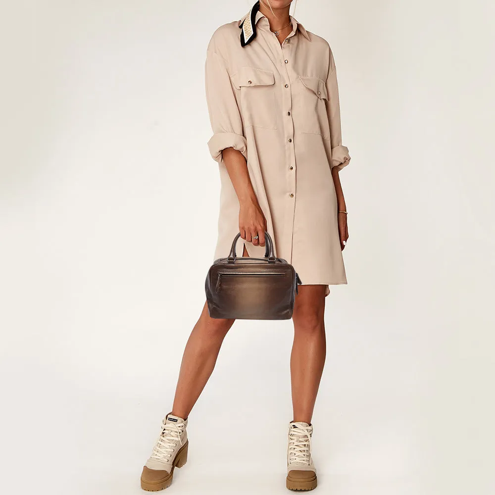 BOTTEGA VENETA Brown Ombre Leather Brera Bowler Bag