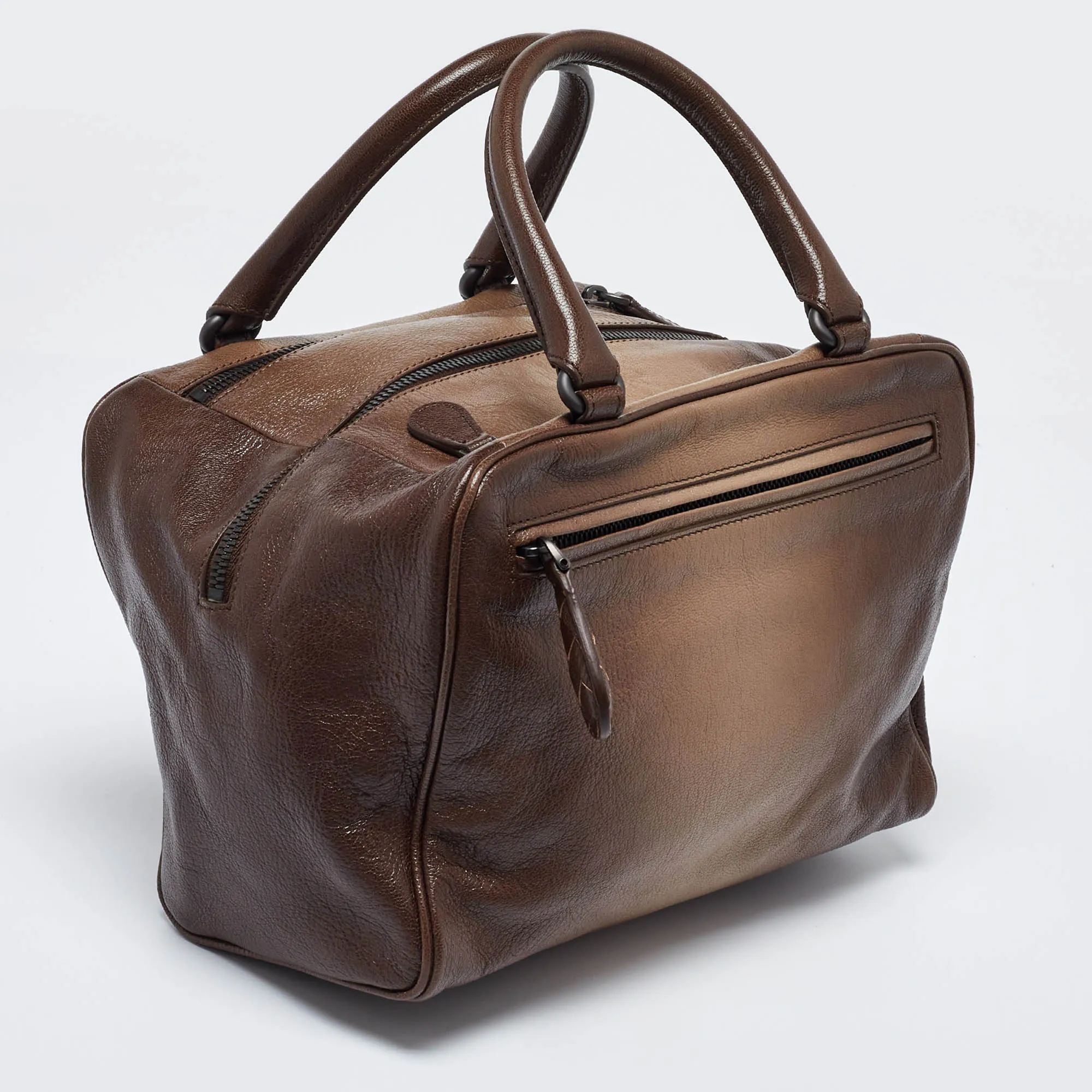 BOTTEGA VENETA Brown Ombre Leather Brera Bowler Bag