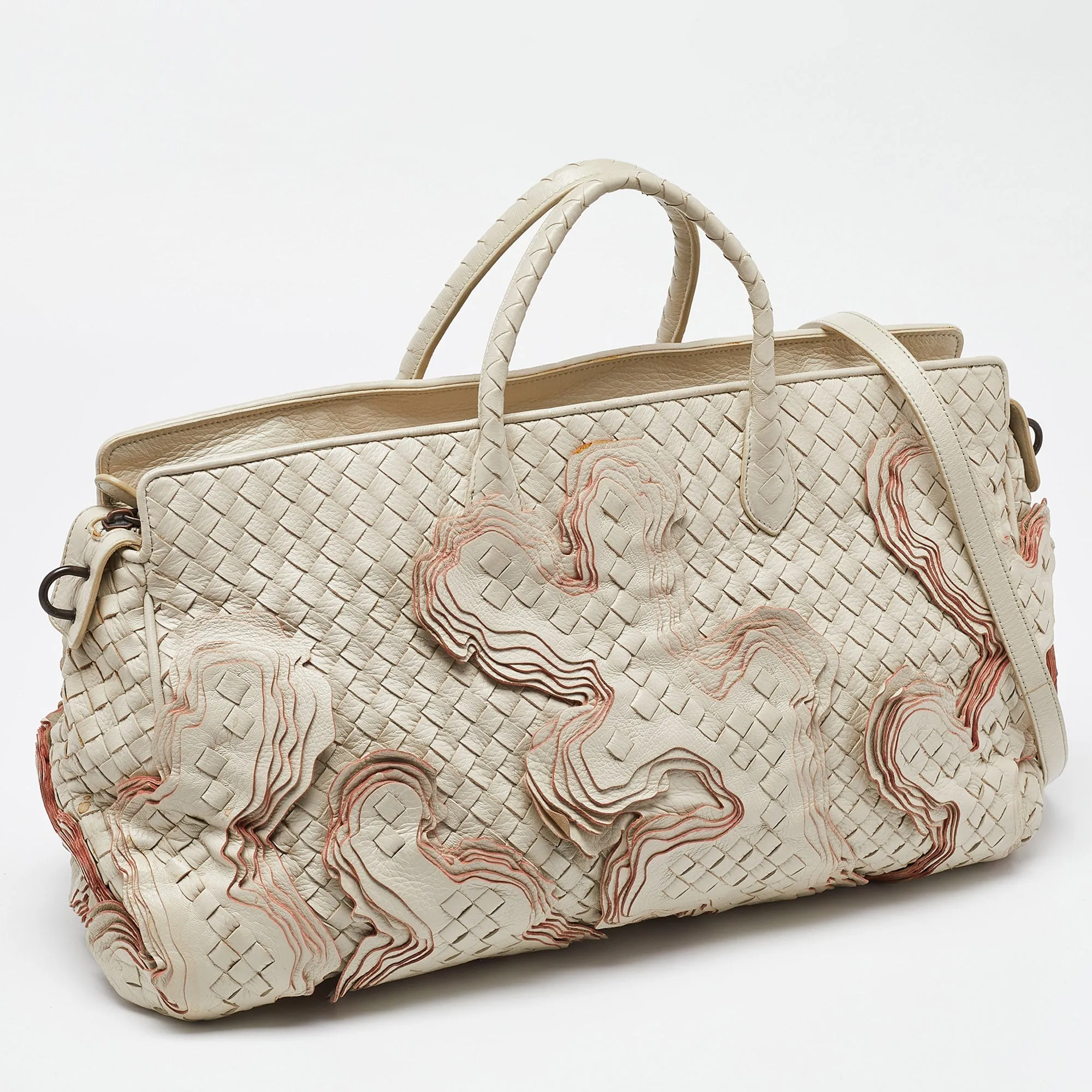 BOTTEGA VENETA Cream Intrecciato Leather Limited Edition 055/100 Tote
