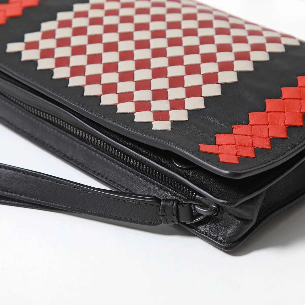 Bottega Veneta Intrecciato Leather Wristlet Clutch Bag