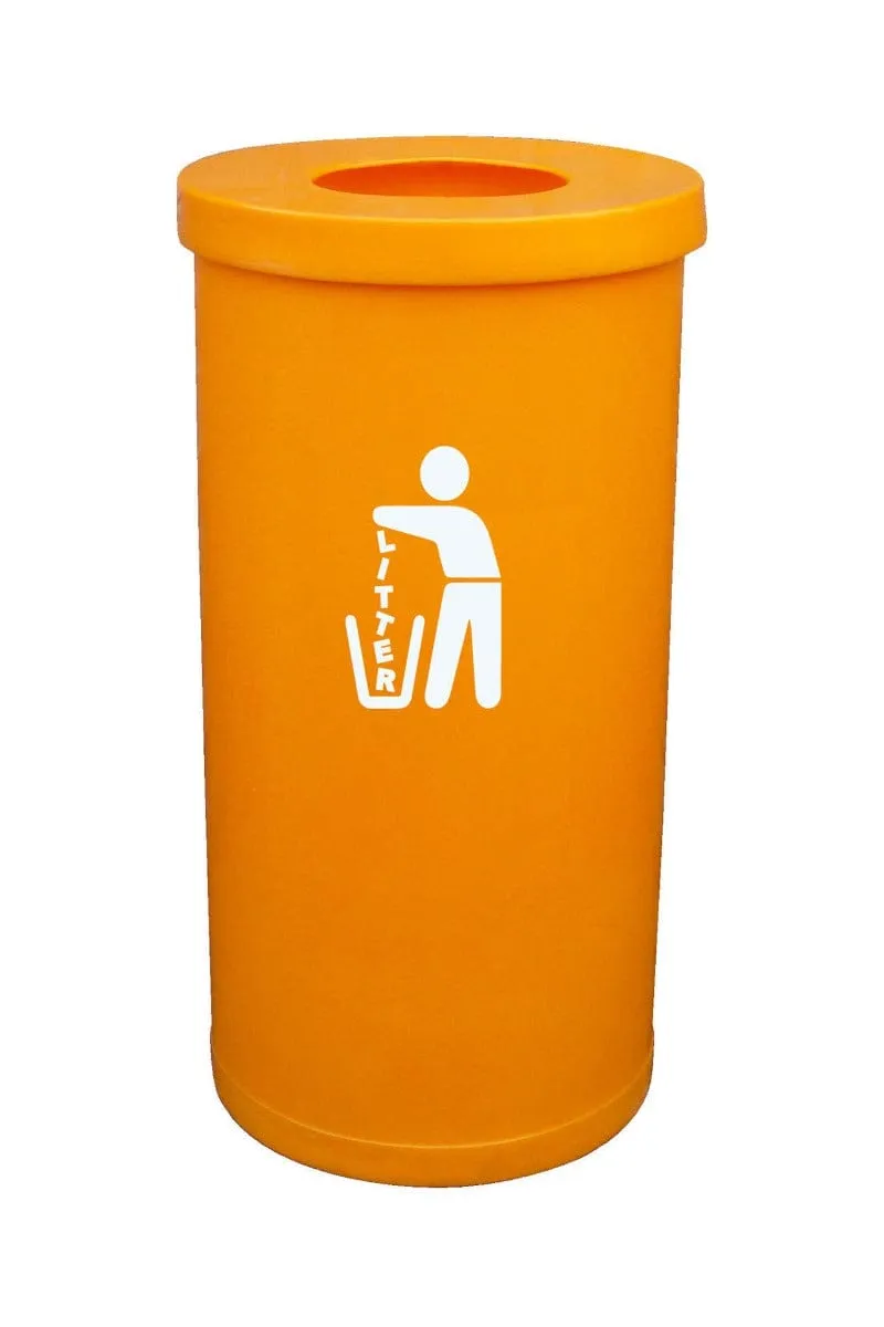 Brightly Coloured Popular Litter Bin - 70 Litre