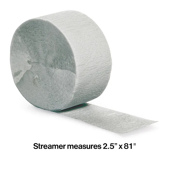 Bulk Shimmering Silver Crepe Streamer 81 ft (12 per Case)