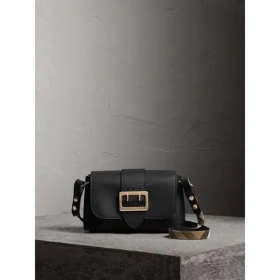 BURBERRY CALFSKIN LEATHER MEDIUM BUCKLE CROSSBODY BAG