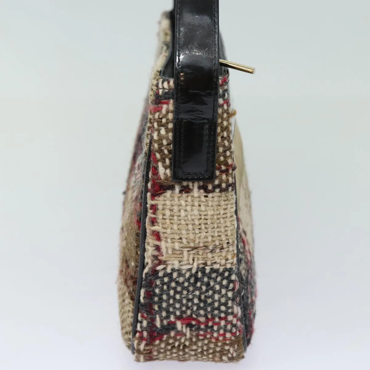 BURBERRY Nova Check Shoulder Bag Wool Beige Black  ep5128