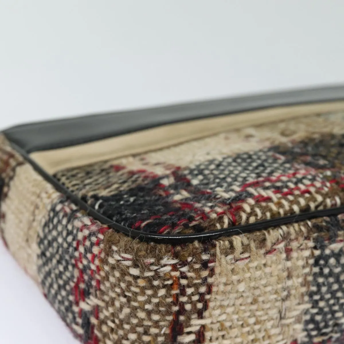 BURBERRY Nova Check Shoulder Bag Wool Beige Black  ep5128