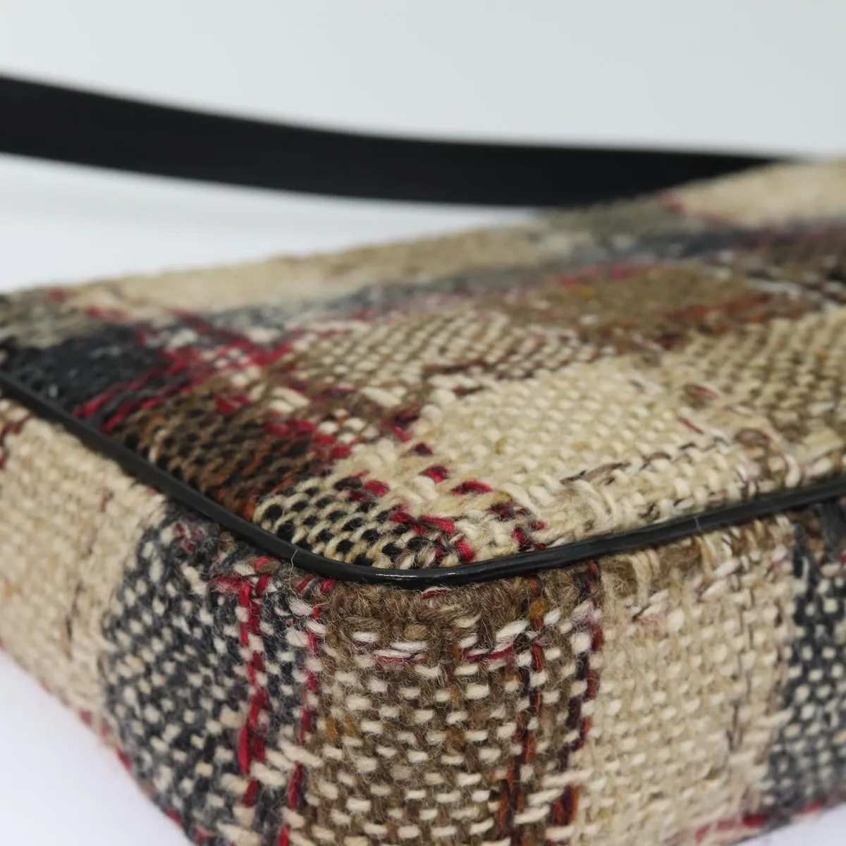 BURBERRY Nova Check Shoulder Bag Wool Beige Black  ep5128