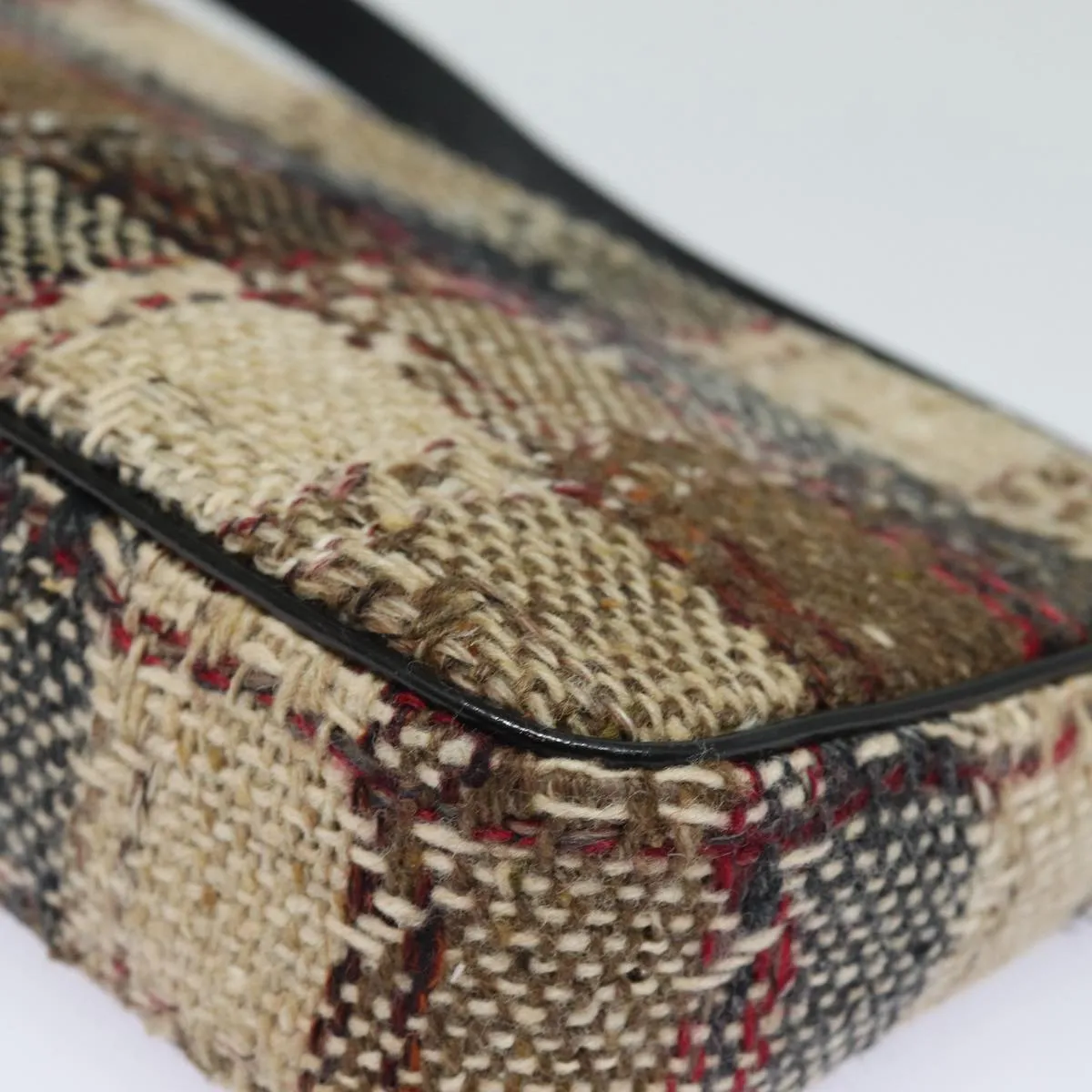 BURBERRY Nova Check Shoulder Bag Wool Beige Black  ep5128