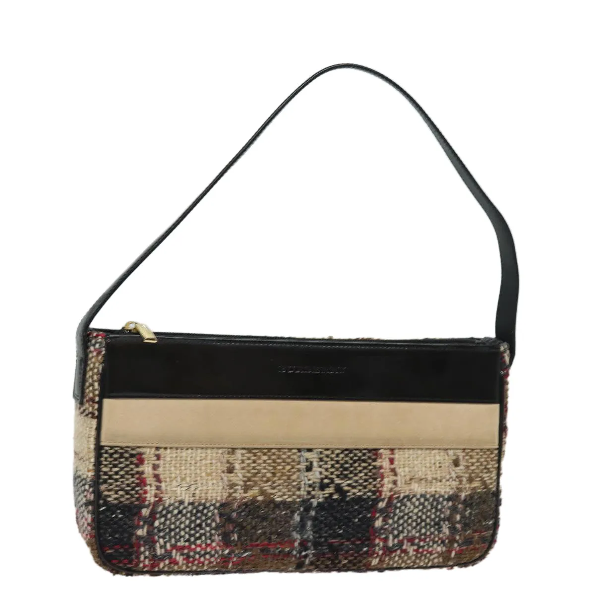 BURBERRY Nova Check Shoulder Bag Wool Beige Black  ep5128