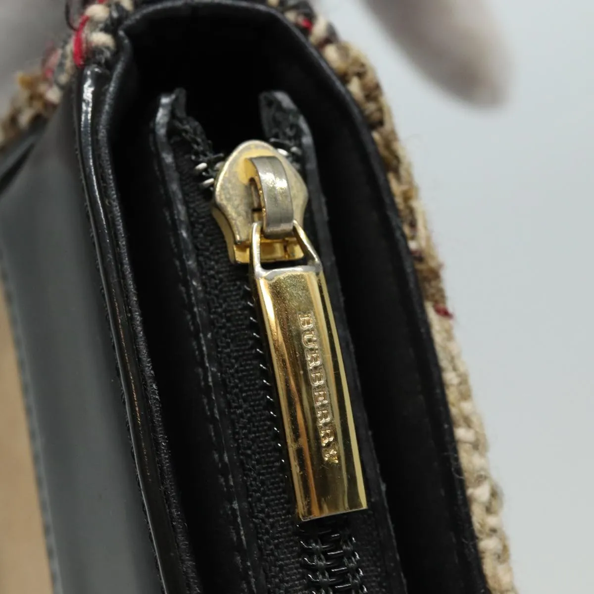 BURBERRY Nova Check Shoulder Bag Wool Beige Black  ep5128