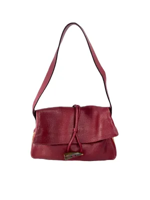 Burberry red leather plaid shoulder bag AS IS