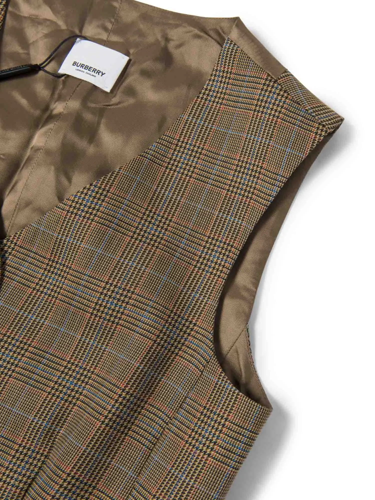 Burberry Wool Check Sleeveless Vest Brown