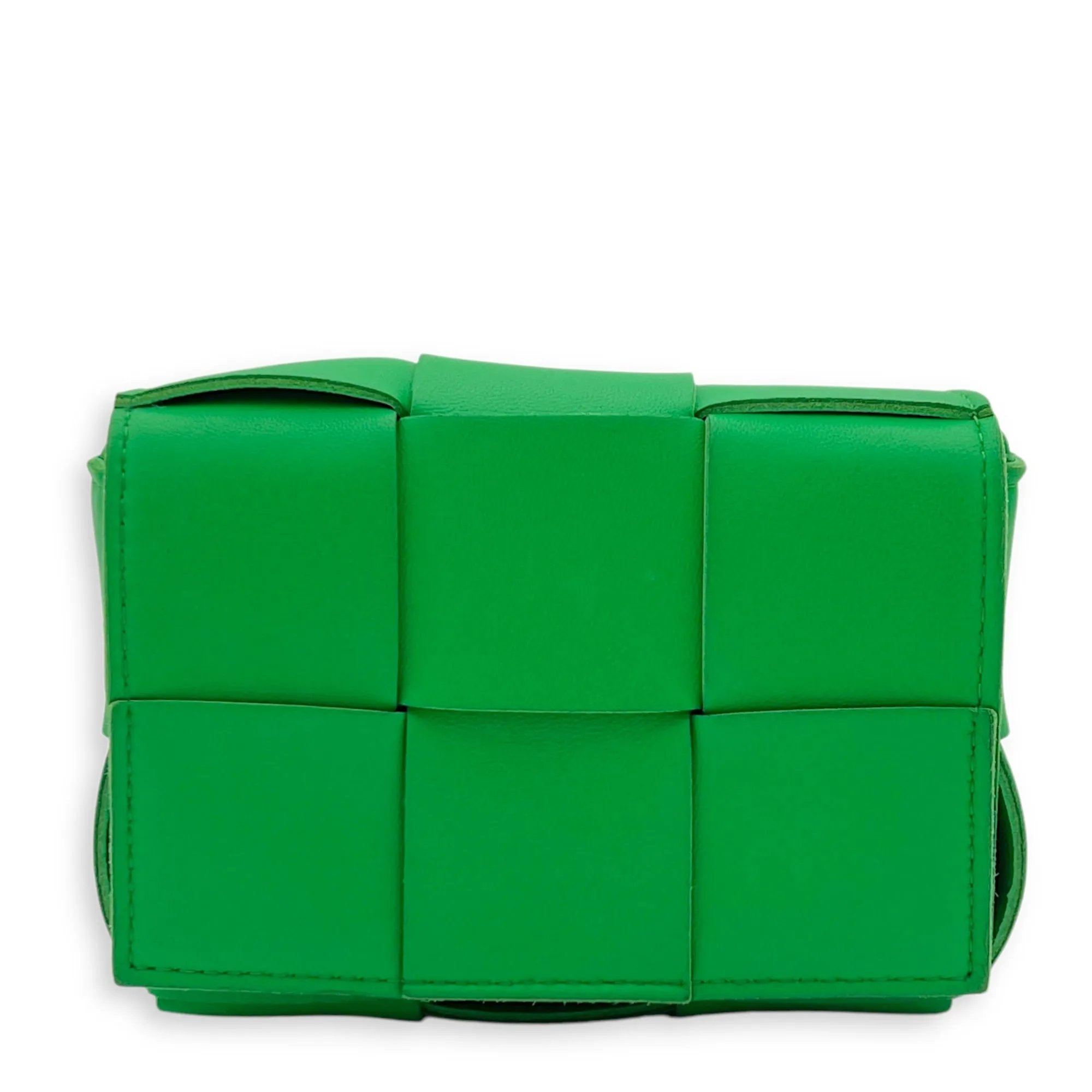 Cassette Green Crossbody Bag in Lambskin, Gold hardware
