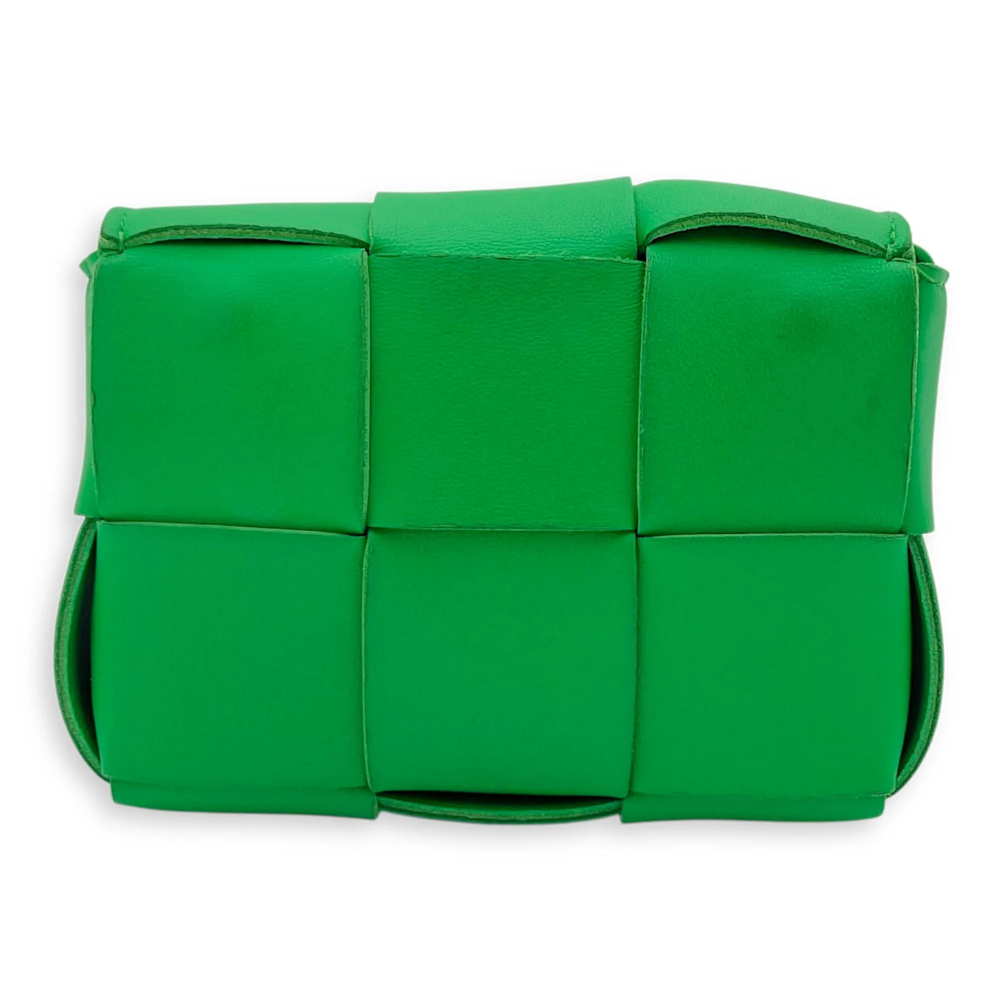 Cassette Green Crossbody Bag in Lambskin, Gold hardware