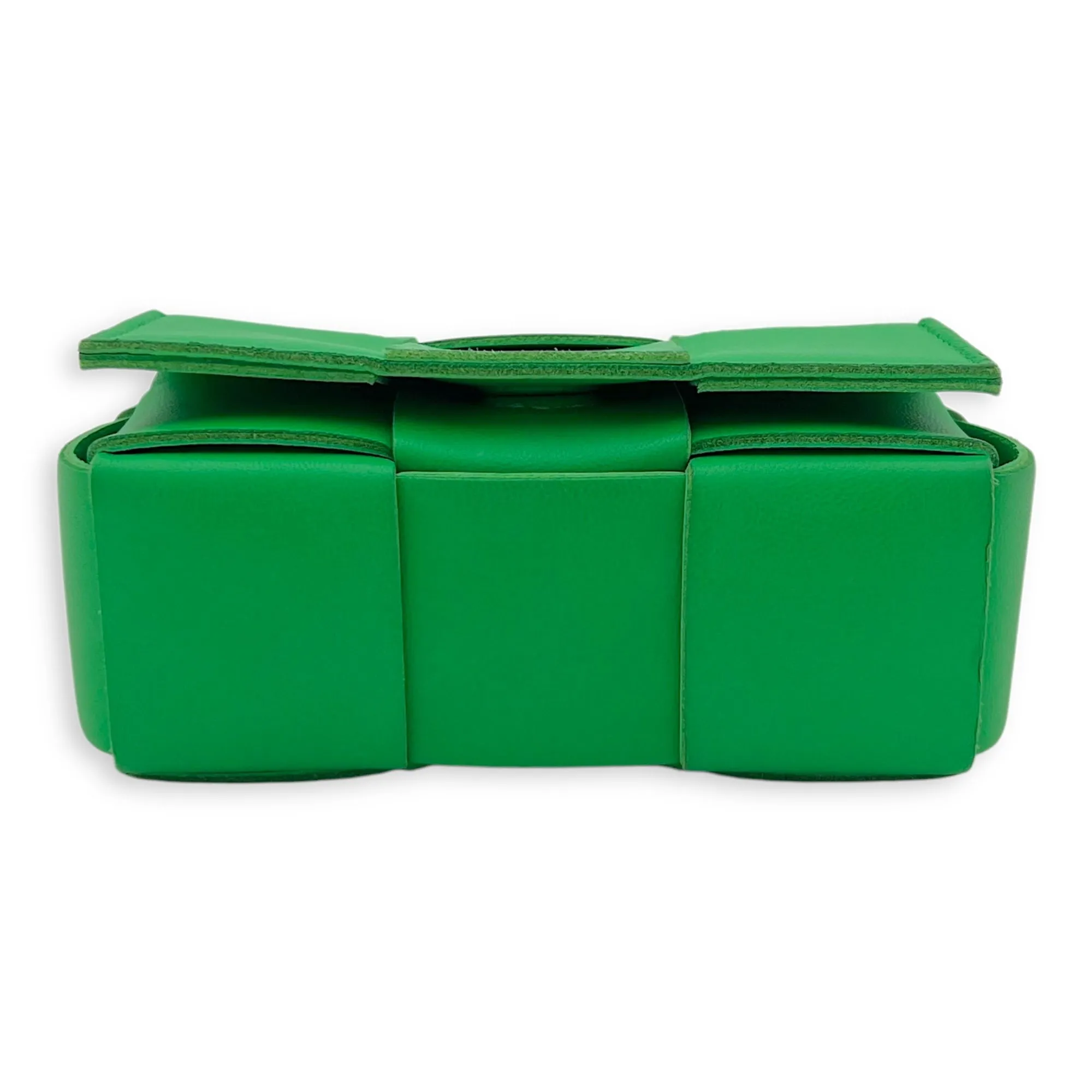Cassette Green Crossbody Bag in Lambskin, Gold hardware