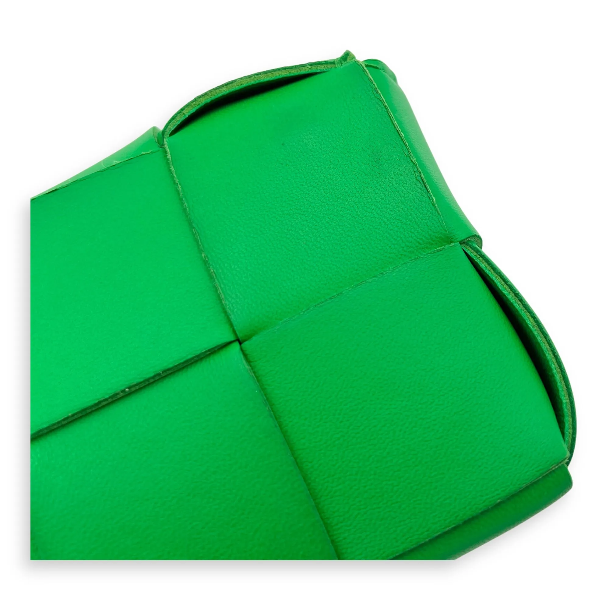 Cassette Green Crossbody Bag in Lambskin, Gold hardware