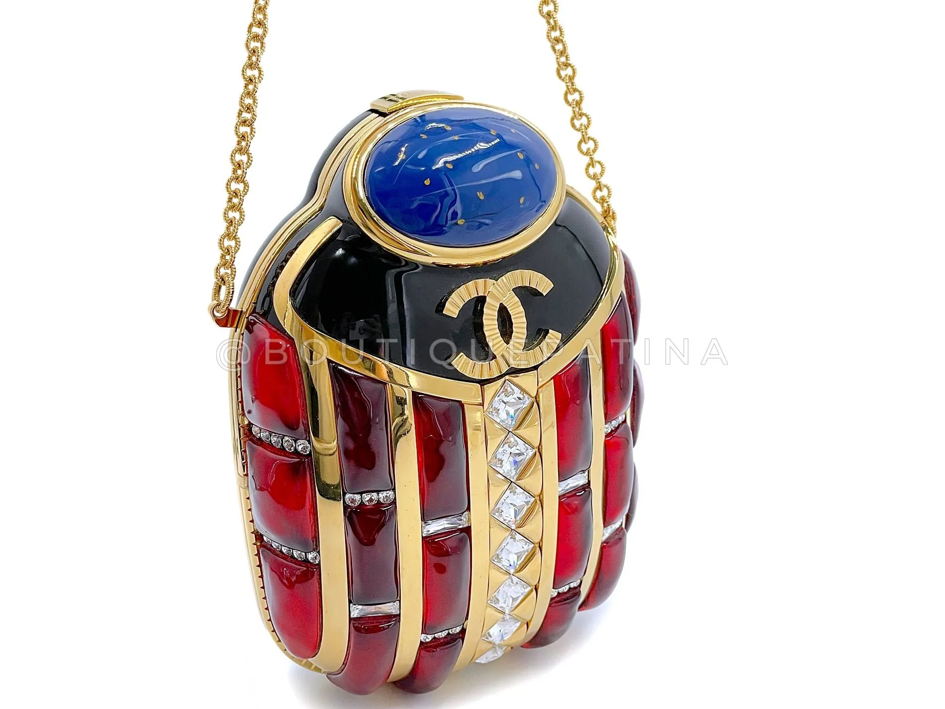Chanel 19A Egypt Paris-New York Scarab Minaudière Evening Clutch Bag 3XY