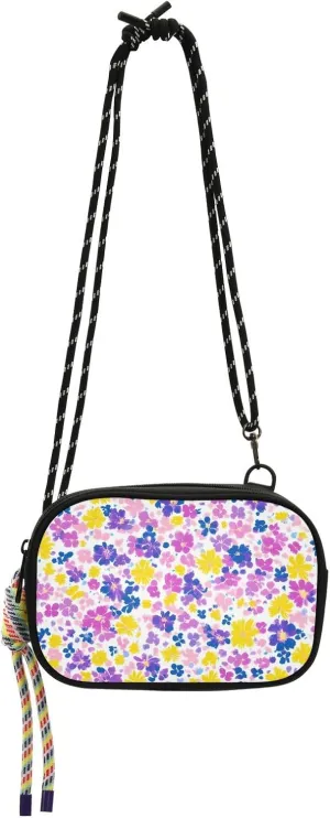 Cheerful Floral Blend Stylish Crossbody Bags for Women Small Shoulder Bag with Detachable Strap for Cards,Cash and Keys