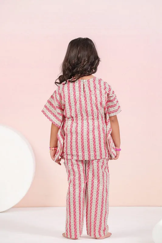 Crimson Stripes Kaftan Set