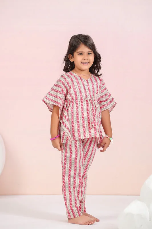 Crimson Stripes Kaftan Set