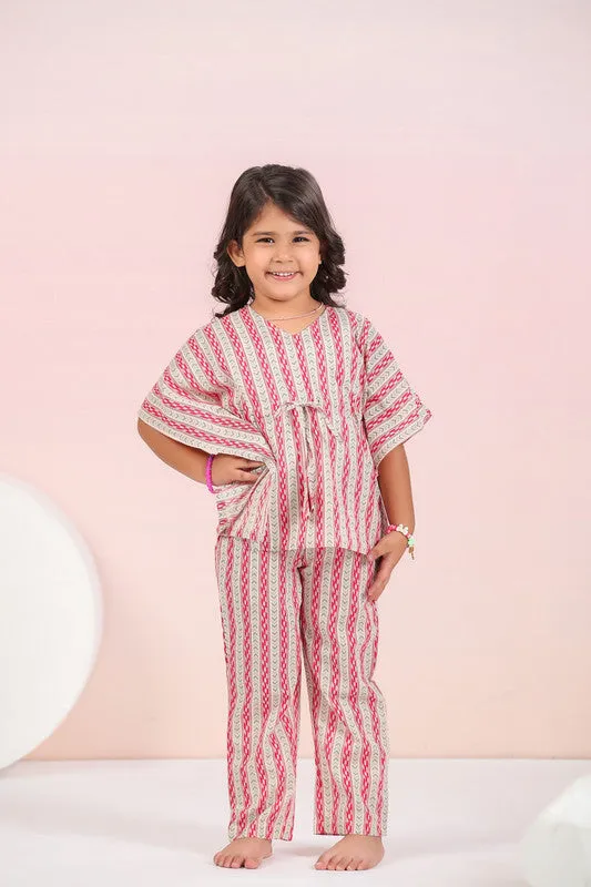Crimson Stripes Kaftan Set