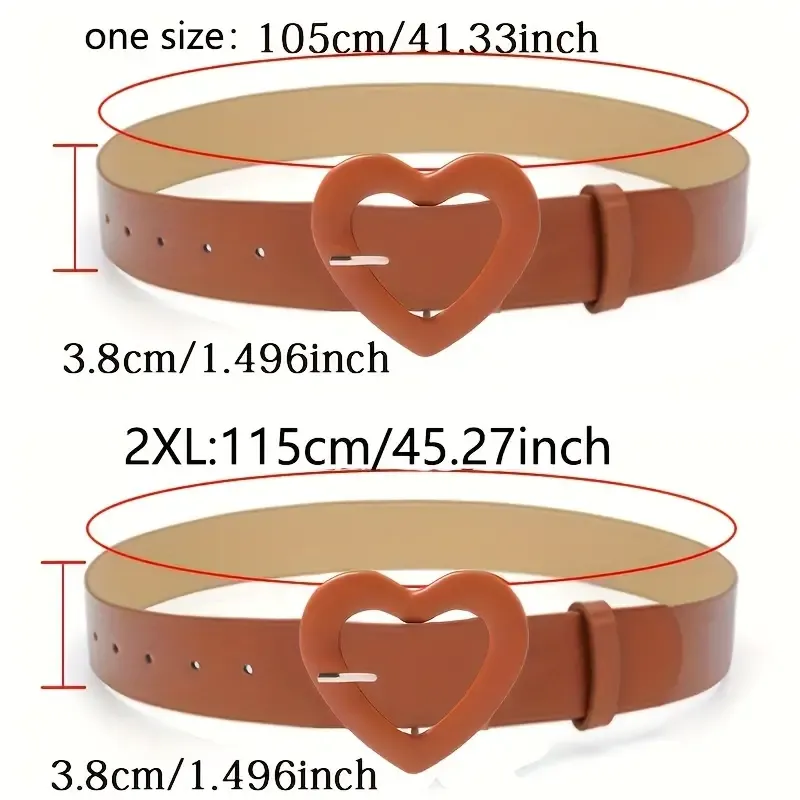 Cute Heart Buckle Wide Belts | 4 Colours Left
