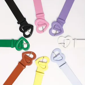 Cute Heart Buckle Wide Belts | 4 Colours Left