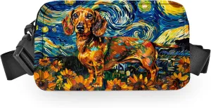 Dachshund Fanny Pack for Women Men Belt Bag Waterproof Waist Bags With Adjustable Straps Phone Purse Wallet Presents for Travel Sports Workout