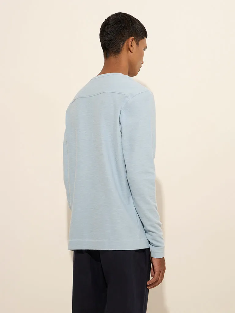 ETA Light Blue Slim-Fit Cotton T-Shirt