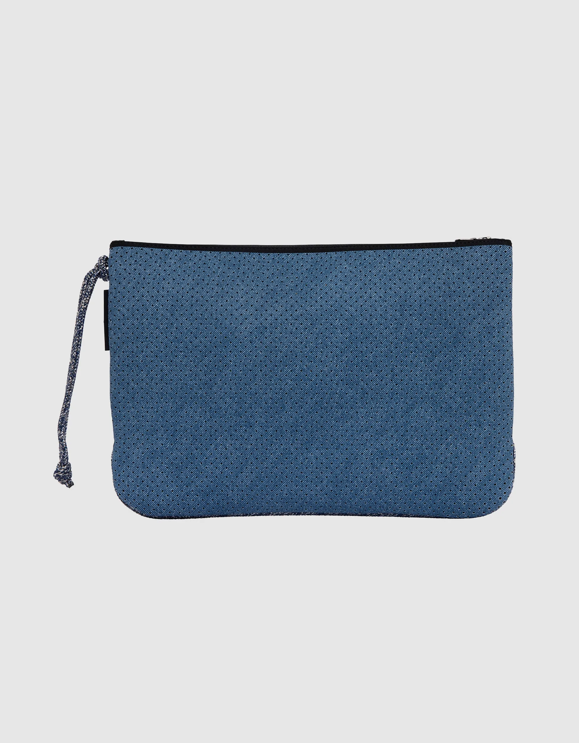 Everyday large flat pouch in fade denim