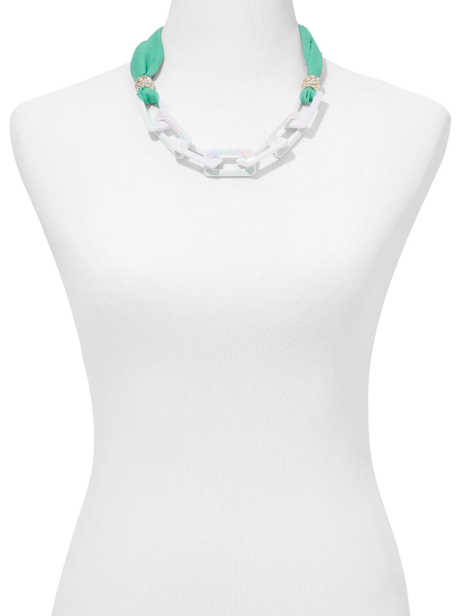 Fabric & Link Statement Necklace