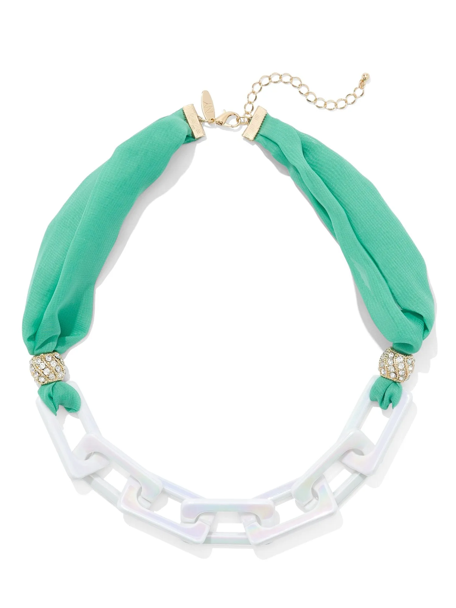 Fabric & Link Statement Necklace